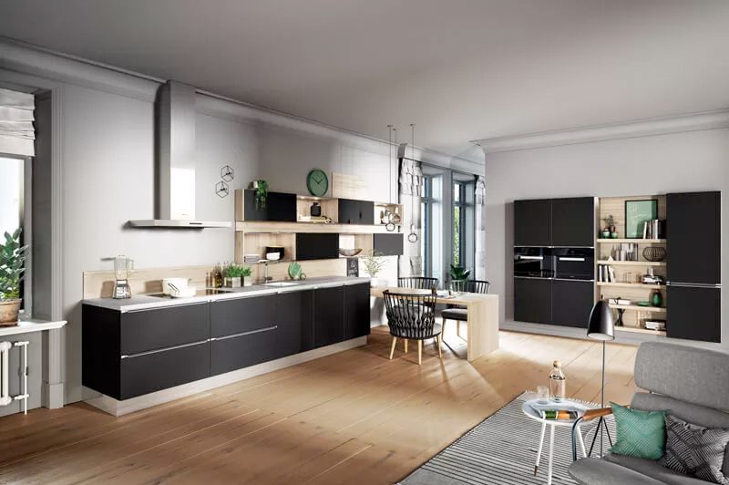 Atelier Küchen & Hausgeräte - Premium - Häcker - Mattlack schwarz